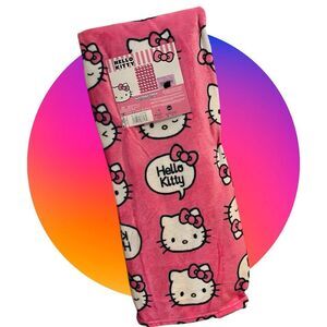Hello Kitty Silk Touch Pink Throw 50”x70” Sanrio Soft Cozy Blanket NWT